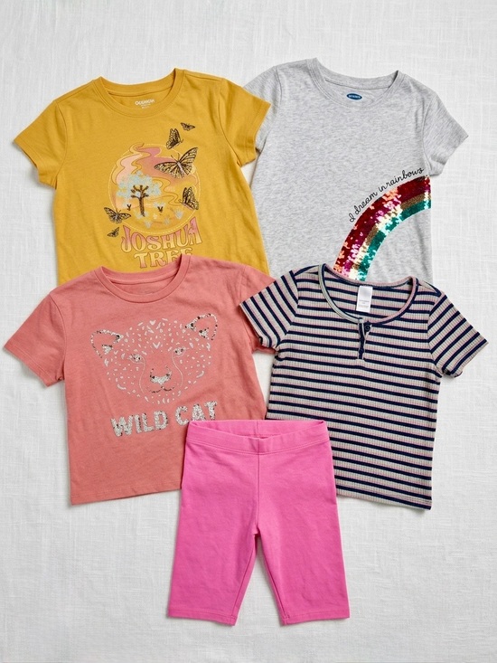 Zara Other - ZARA OSHKOSH Girls Size 8 Clothing Bundle 5pc Graphic Tees Shorts Lot Pink